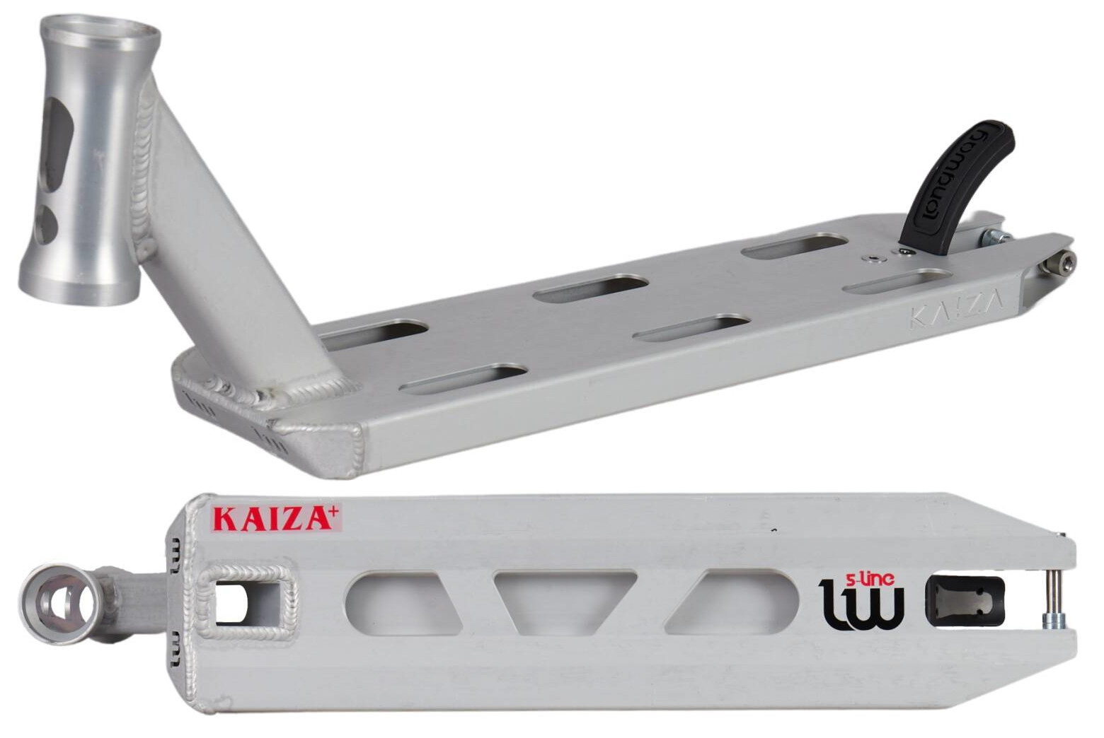 An image of Longway S-Line Kaiza+ Pro Scooter Deck - Silver - 19" x 4.5"