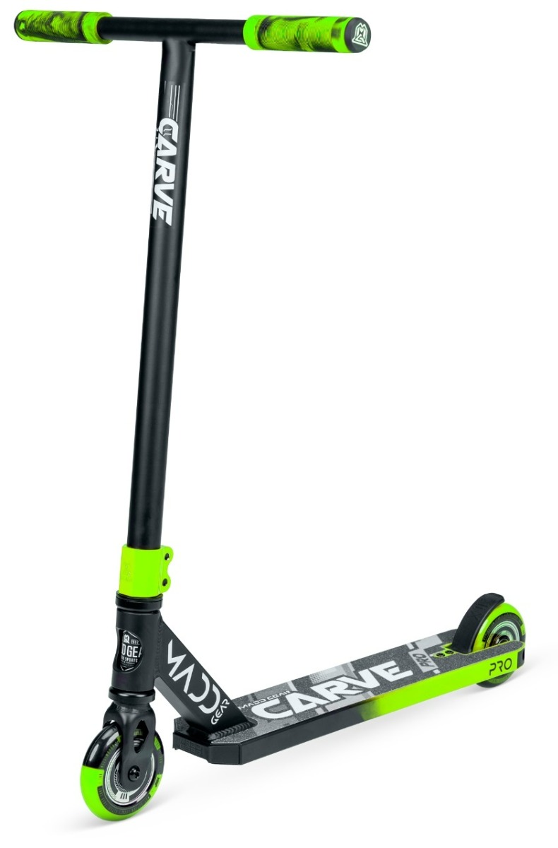 An image of Madd Gear MGP Carve Pro X Stunt Scooter - Black / Lime