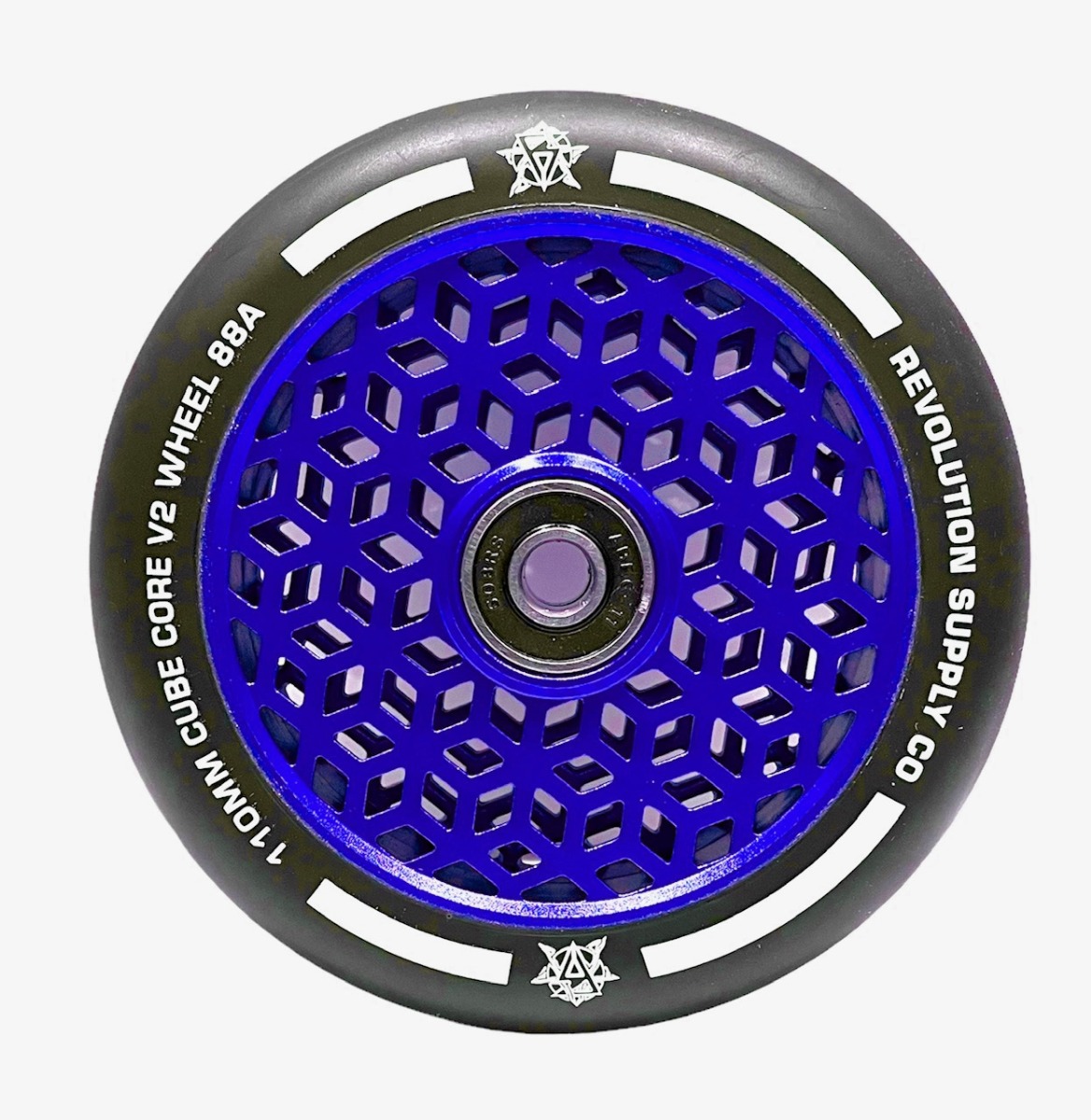 An image of Revolution Supply Cubed Core Ultralite 110mm Scooter Wheel - Blue