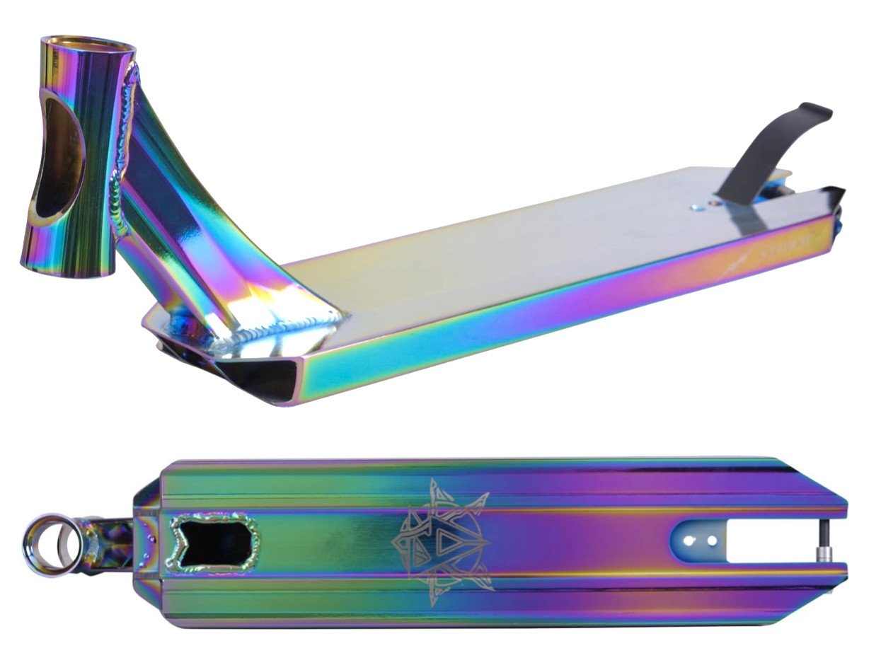 An image of Revolution Storm Stunt Scooter Deck - Neochrome - 19" x 4.7"