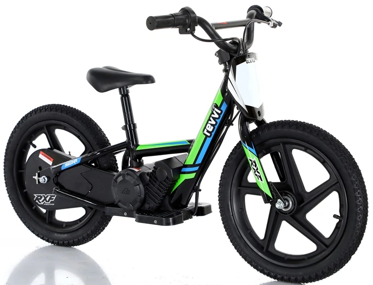 An image of Revvi 16" Kids Electric Balance Bike - Green