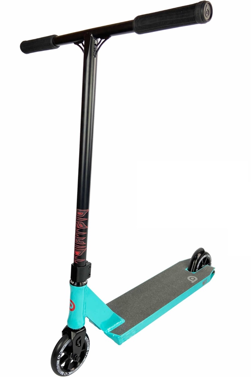 An image of District Titan Sky Blue Black Stunt Scooter