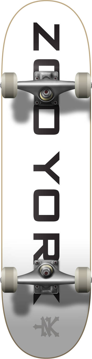 An image of Zoo York Logo Block White Complete Skateboard - 31.5"  x 7.75"